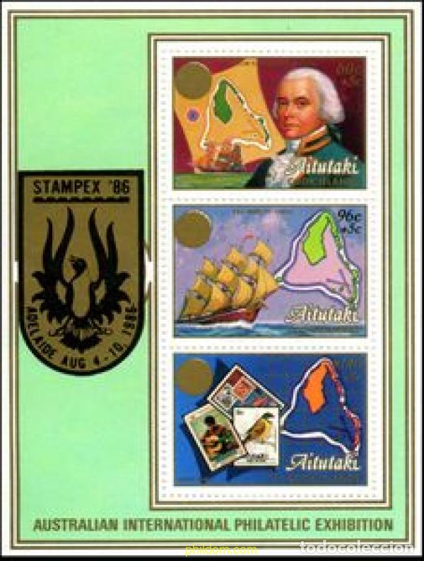 Sellos: 53718 MNH AITUTAKI 1986 STAMPEX 86. EXPOSICION FILATELICA INTERNACIONAL