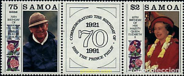 Sellos: 5039 MNH SAMOA 1991 CUMPLEA&Ntilde;OS REALES