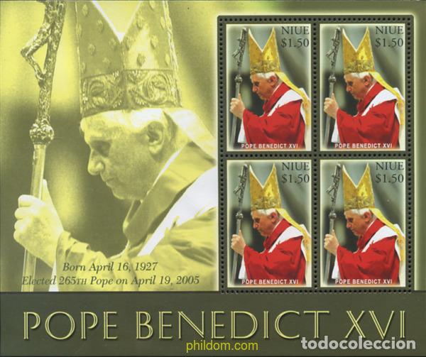 Sellos: 348186 MNH NIUE 2005 PAPA BENEDICTO XVI