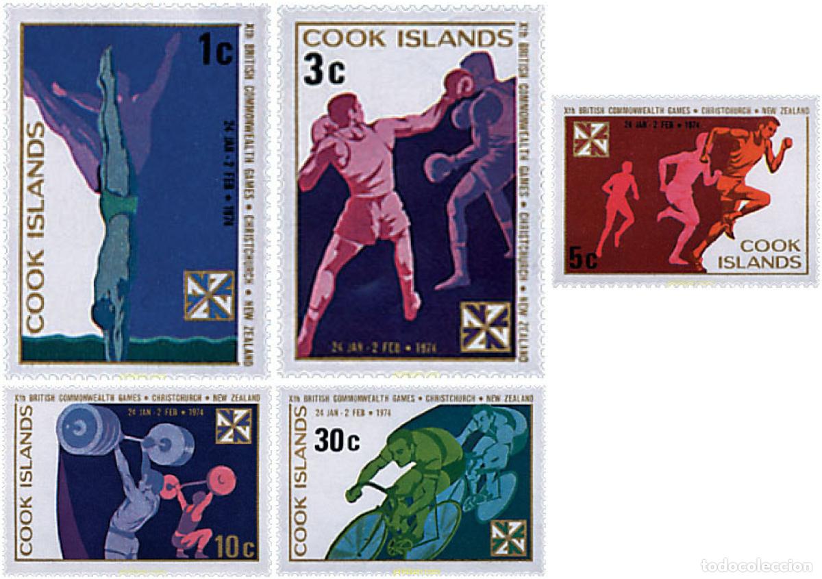 Sellos: 65555 MNH COOK Islas 1974 10 JUEGOS DE LA COMMONWEALTH