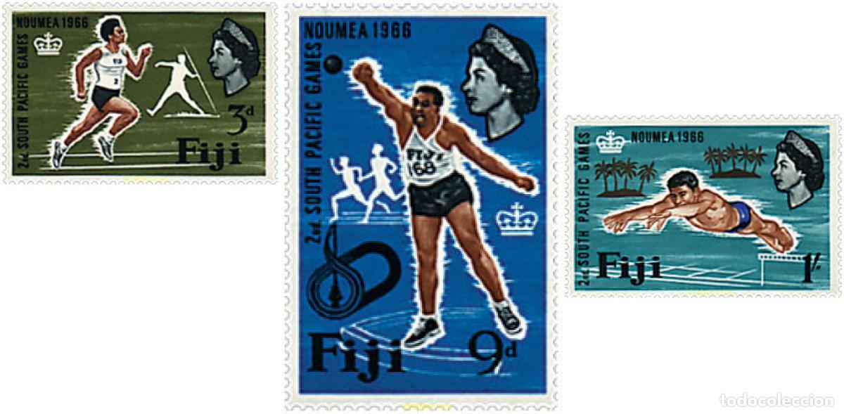 Sellos: 281105 HINGED FIJI 1966 2 JUEGOS DEPORTIVOS DEL PACIFICO SUR