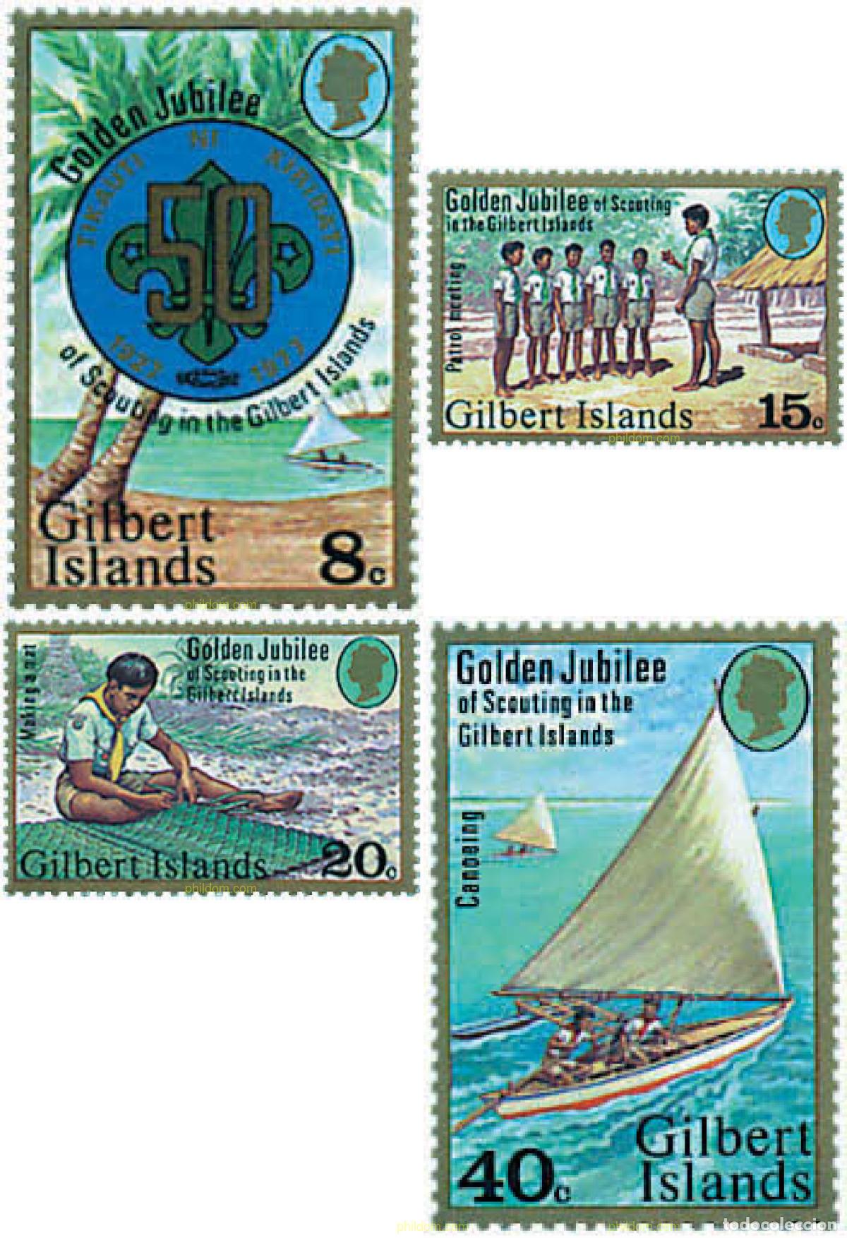 Sellos: 38951 MNH GILBERT 1977 50 ANIVERSARIO DEL ESCULTISMO EN LA ISLA DE GILBERT