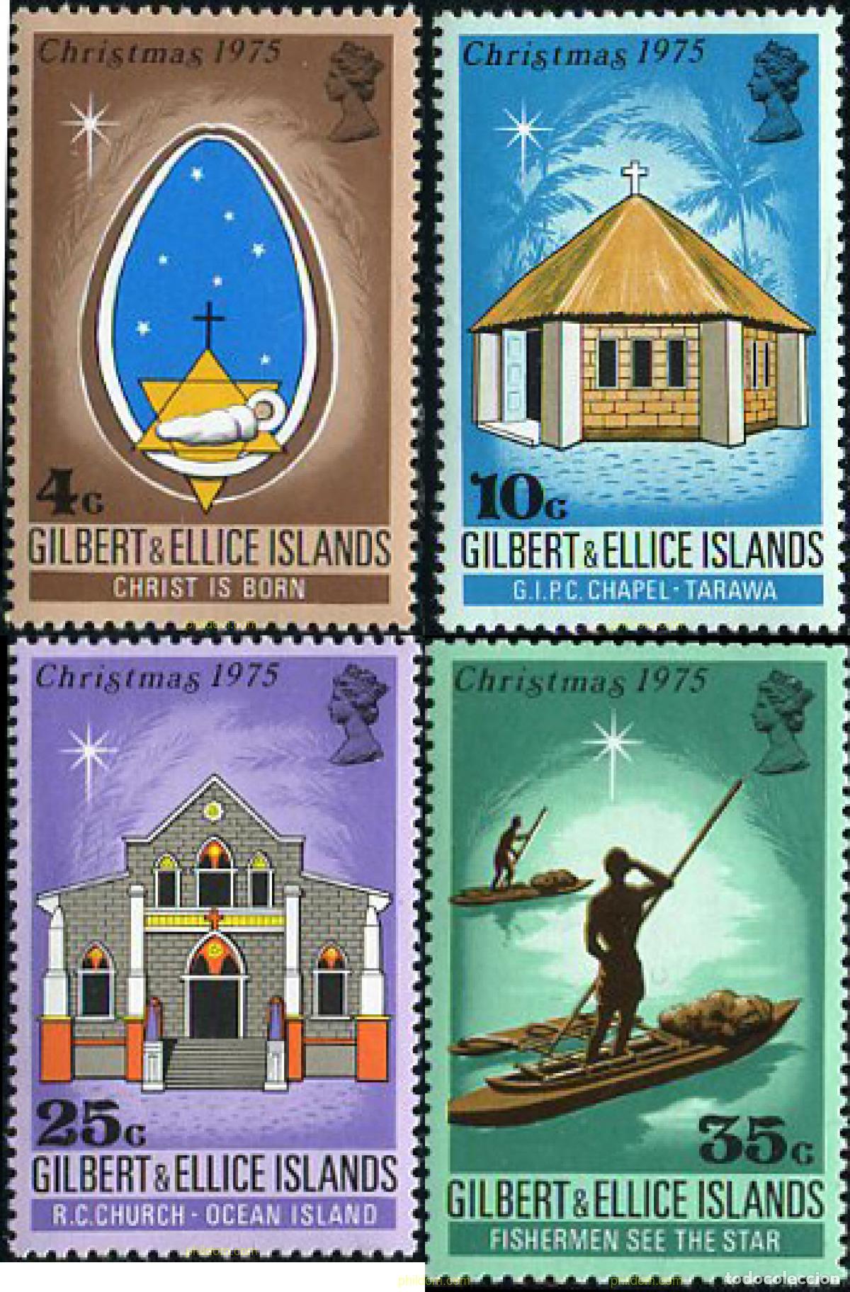 Sellos: 43715 MNH GILBERT Y ELLICE 1975 NAVIDAD