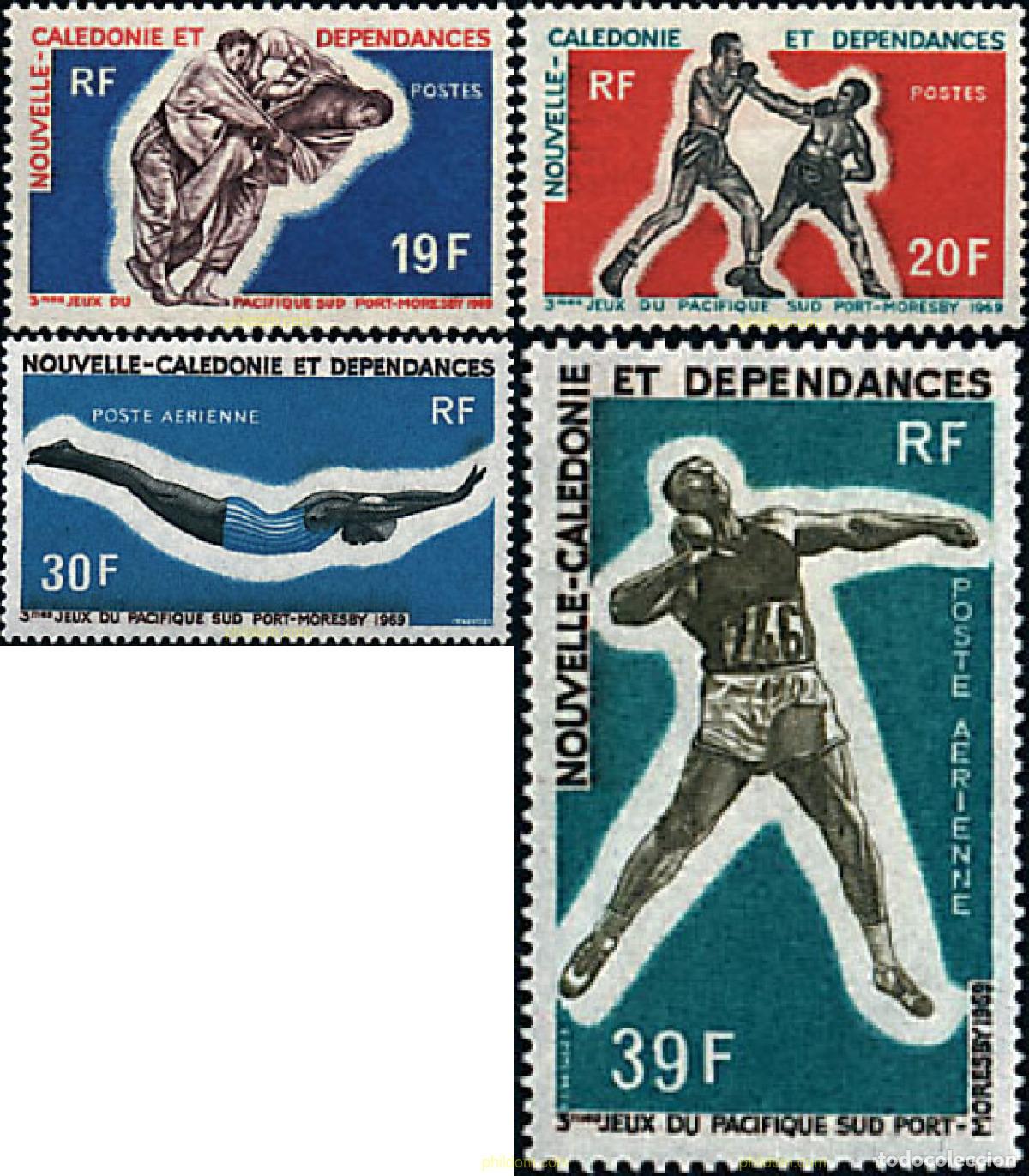 Sellos: 44457 MNH NUEVA CALEDONIA 1969 3 JUEGOS DEL PACIFICO SUR