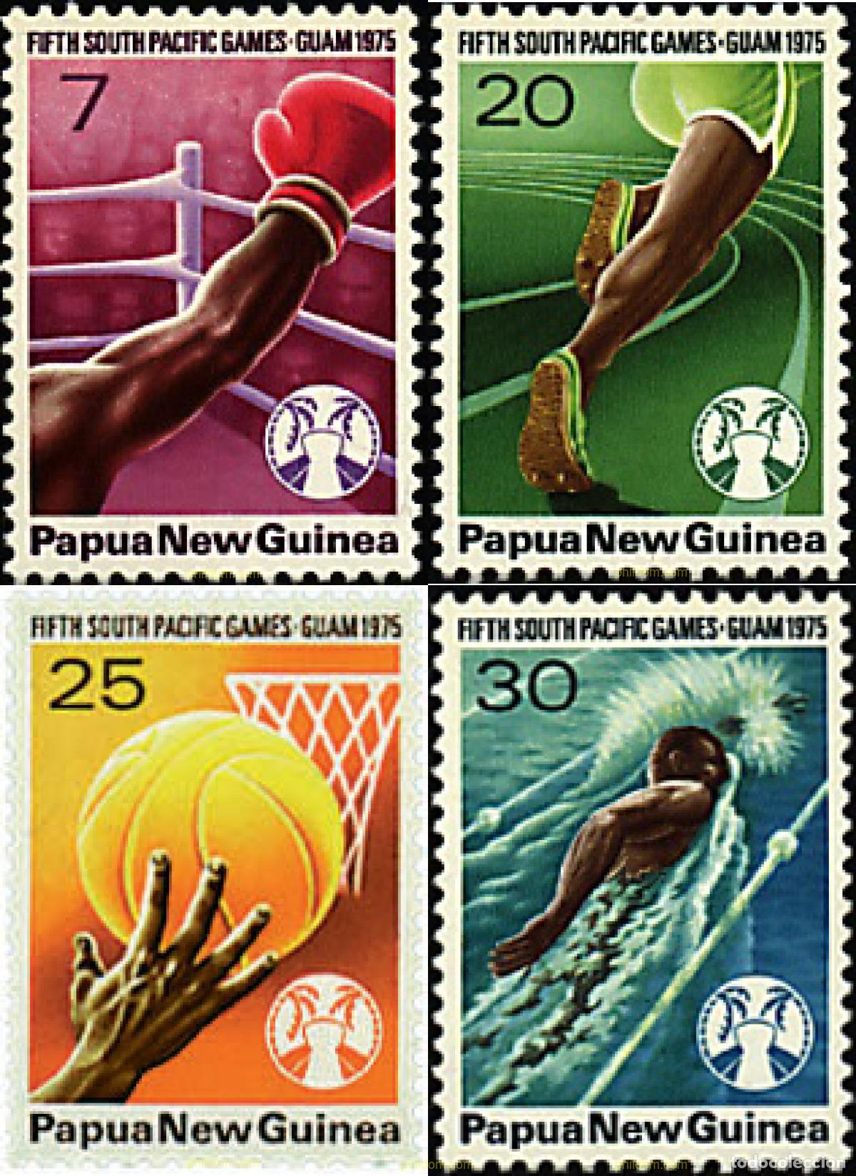 Sellos: 52158 MNH PAPUA NUEVA GUINEA 1975 5 JUEGOS DEPORTIVOS DEL PACIFICO SUR