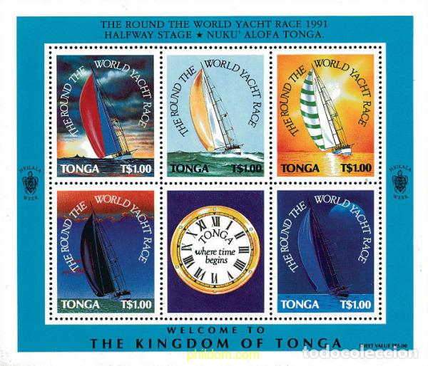 Sellos: 42711 MNH TONGA 1991 REGATA ALREDEDOR DEL MUNDO