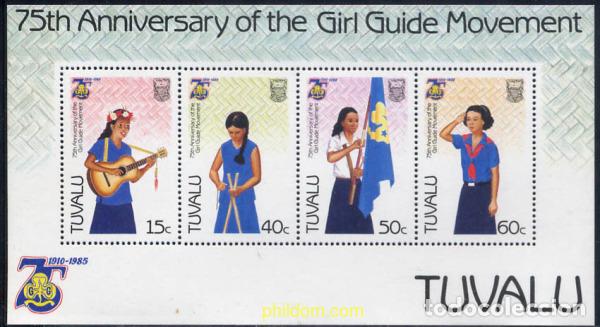 Sellos: 38156 MNH TUVALU 1985 75 ANIVERSARIO DEL ESCULTISMO FEMENINO