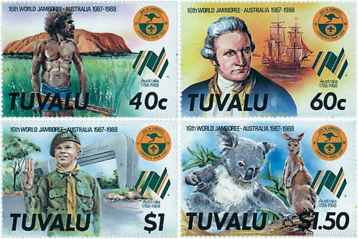 Sellos: 42818 MNH TUVALU 1987 16 JAMBOREE MUNDIAL EN AUSTRALIA