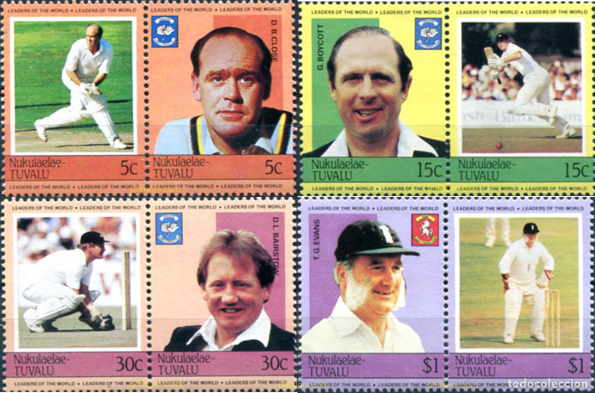 Sellos: 299164 MNH TUVALU. Nukulaelae 1984 JUGADORES DE CRICKET