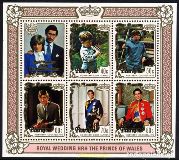 Sellos: 55011 MNH PENRHYN 1981 BODA DEL PRINCIPE CARLOS Y LADY DIANA SPENCER