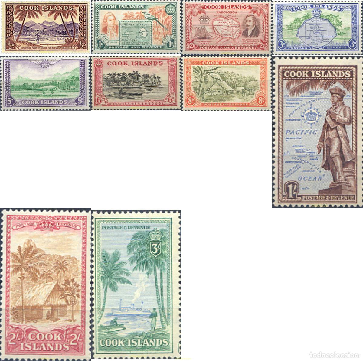 Sellos: 43074 MNH COOK Islas 1949 SERIE BASICA
