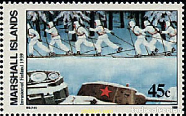 Stamps: 44041 MNH MARSHALL Islas 1989 ANIVERSARIO DE LA SEGUNDA GUERRA MUNDIAL