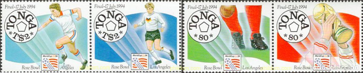 Sellos: 236713 MNH TONGA 1994 COPA DEL MUNDO DE FUTBOL. USA-94