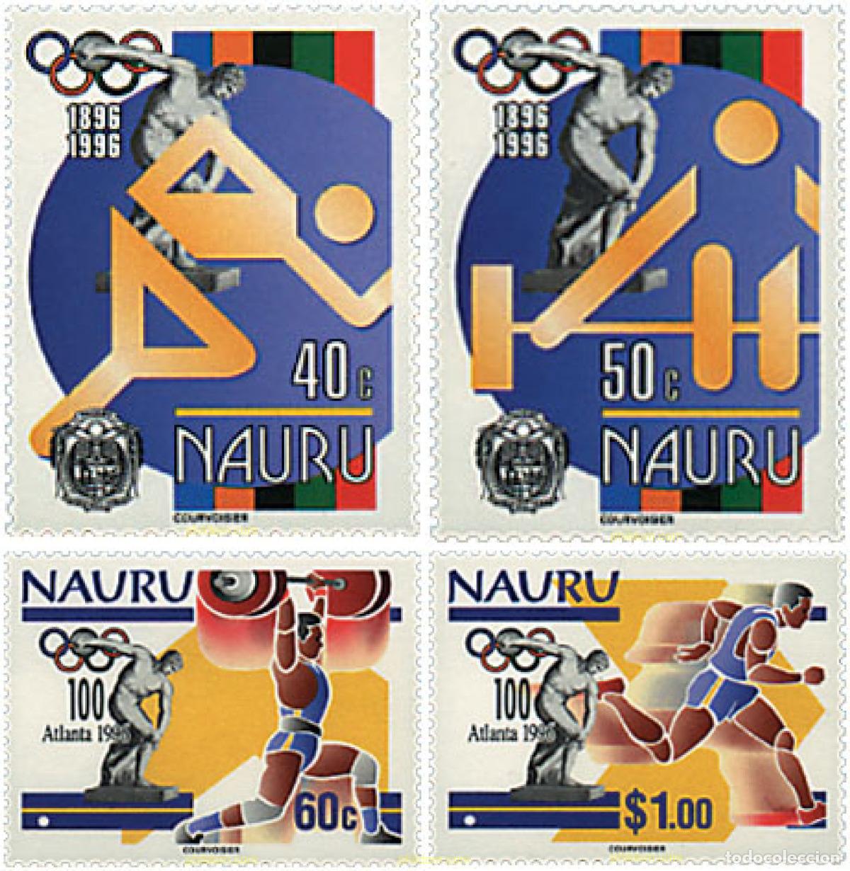 Sellos: 76485 MNH NAURU 1996 26 JUEGOS OLIMPICOS VERANO ATLANTA 1996 - CENTENARIO DE LOS JUEGOS OLIMPICOS
