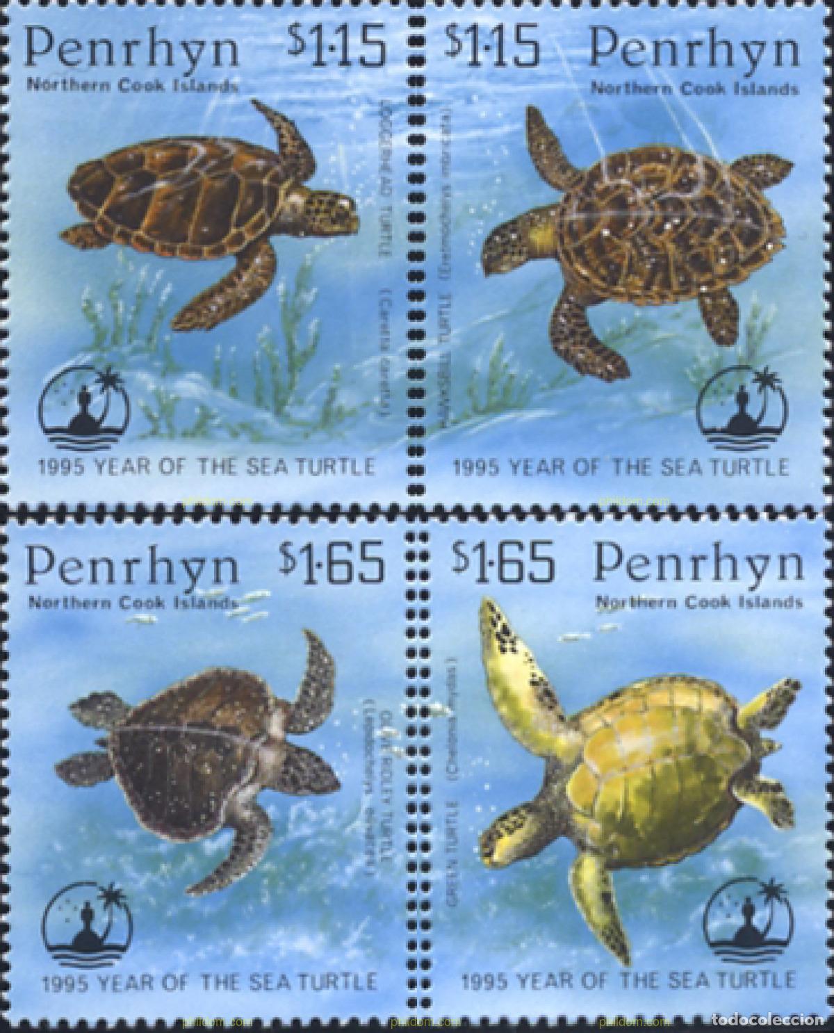 Sellos: 45210 MNH PENRHYN 1995 TORTUGAS MARINAS