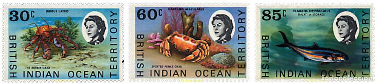 Sellos: 72850 MNH OCEANO INDICO BRITANICO 1970 PECES Y CRUSTACEOS