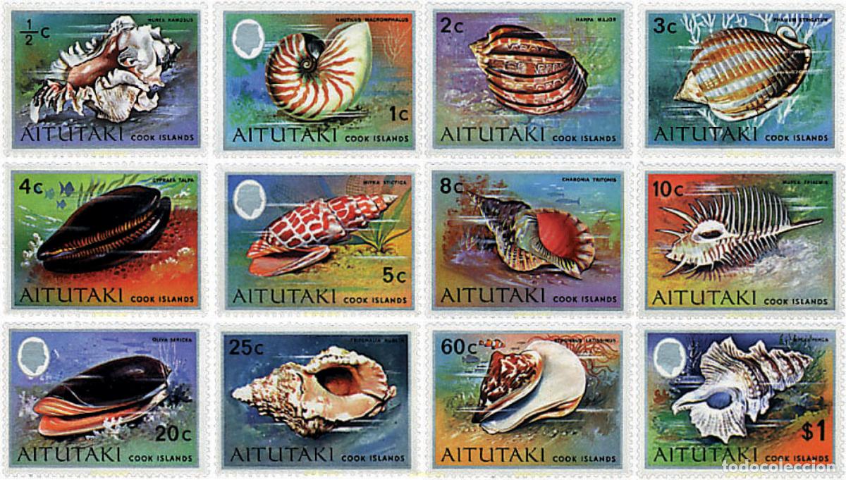 Briefmarken: 53311 MNH AITUTAKI 1974 CONCHAS
