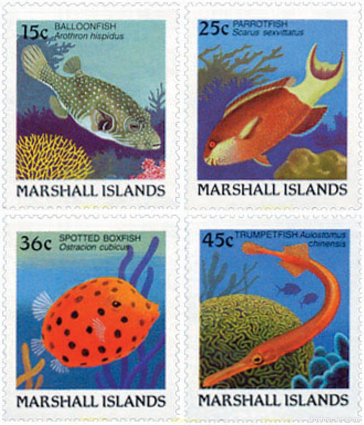 Sellos: 44296 MNH MARSHALL Islas 1988 FAUNA MARINA