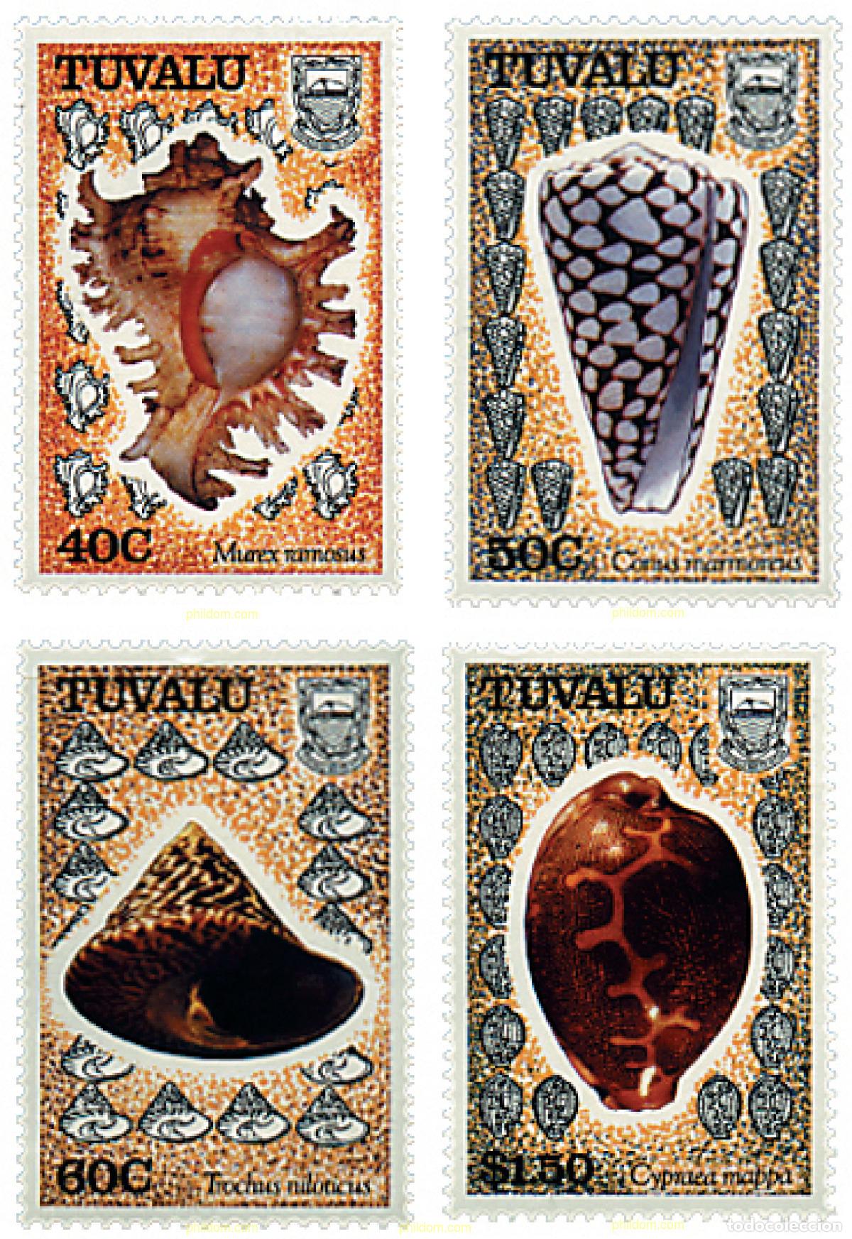 Sellos: 42811 MNH TUVALU 1991 FAUNA MARINA. CONCHAS