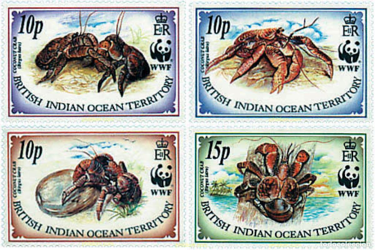 Sellos: 74106 MNH OCEANO INDICO BRITANICO 1993 PROTECCION DE LA NATURALEZA. CANGREJO COCOTERO