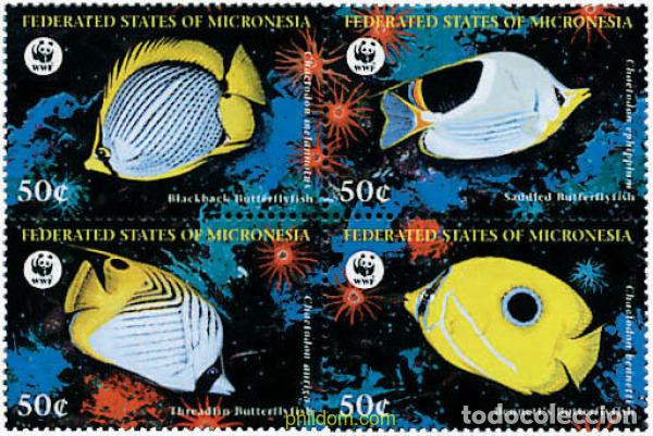 Sellos: 5262 MNH MICRONESIA 1997 PECES MARIPOSA EN PELIGRO DE EXTINCION