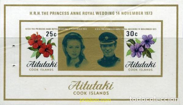 Sellos: 20093 MNH AITUTAKI 1973 BODA DE LA PRINCESA ANA Y EL CAPITAN MARK PHILLIPS