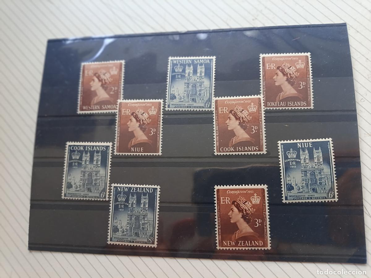 Selos: Colonias inglesas. Samoa, Cook, Niue, etc . Lote de sellos. Coronaci&oacute;n Elizabeth II