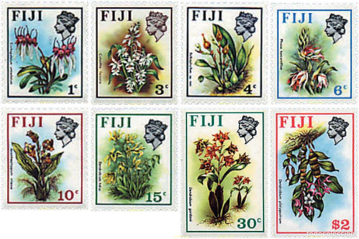 Sellos: 293907 MNH FIJI 1971 FLORES Y AVES