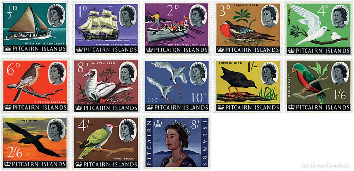 Sellos: 45215 MNH PITCAIRN Islas 1964 MOTIVOS VARIOS. REINA ISABEL II