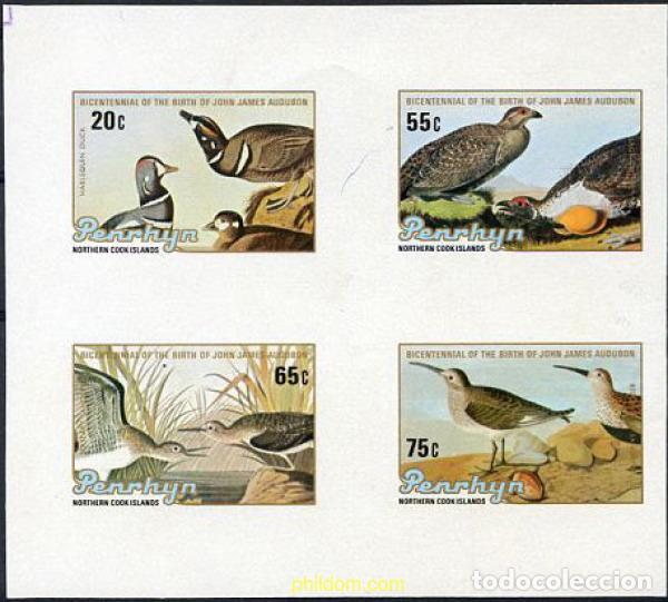 Sellos: 221184 MNH PENRHYN 1985 BICENTENARIO DEL NACIMIENTO DEL ORNITOLOGO J.J. AUDUBON