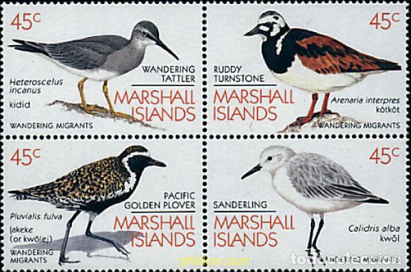 Sellos: 6993 MNH MARSHALL Islas 1989 AVES MIGRATORIAS