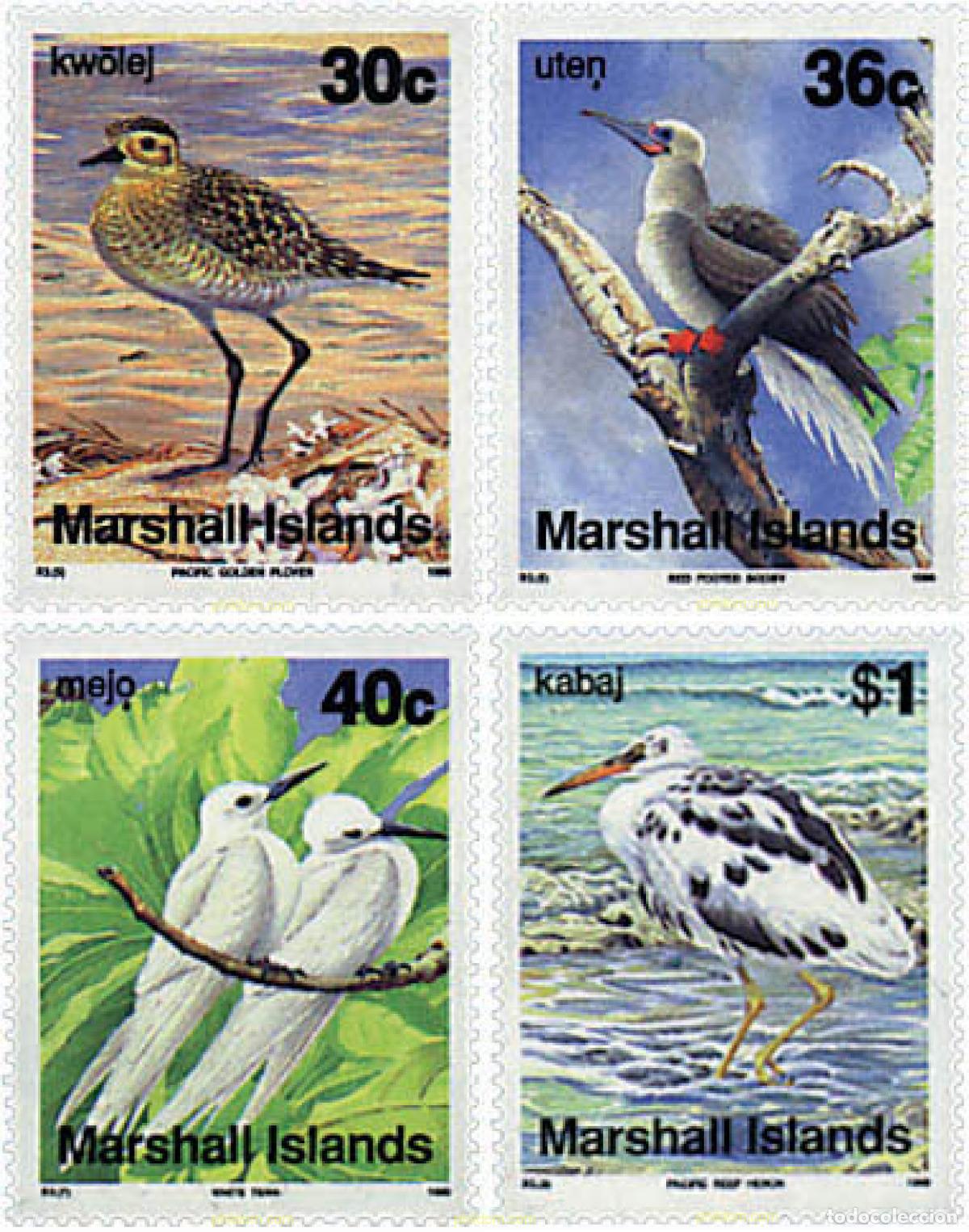Sellos: 44304 MNH MARSHALL Islas 1990 AVES INDIGENAS
