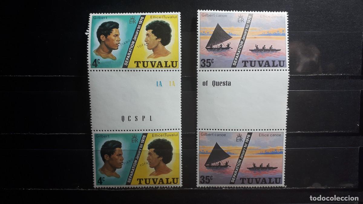 Sellos: TUVALU. A&Ntilde;O 1976. **. PAREJA, YVERT 1,3,.