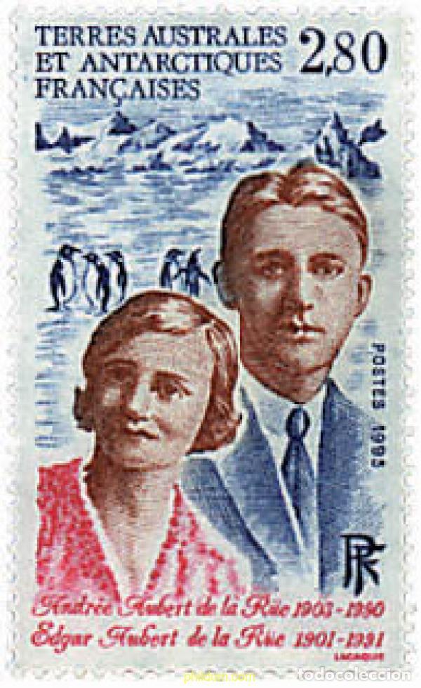 Sellos: 43462 MNH ANTARTIDA FRANCESA 1995 HOMENAJE A ANDREE Y EDGARD DE LA RUE