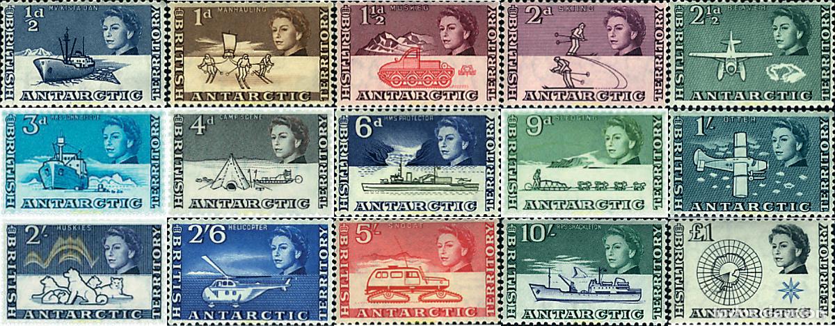 Sellos: 49355 MNH ANTARTIDA BRITANICA 1963 MOTIVOS VARIOS