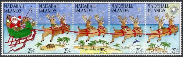 Sellos: 342532 MNH MARSHALL Islas 1988 NAVIDAD
