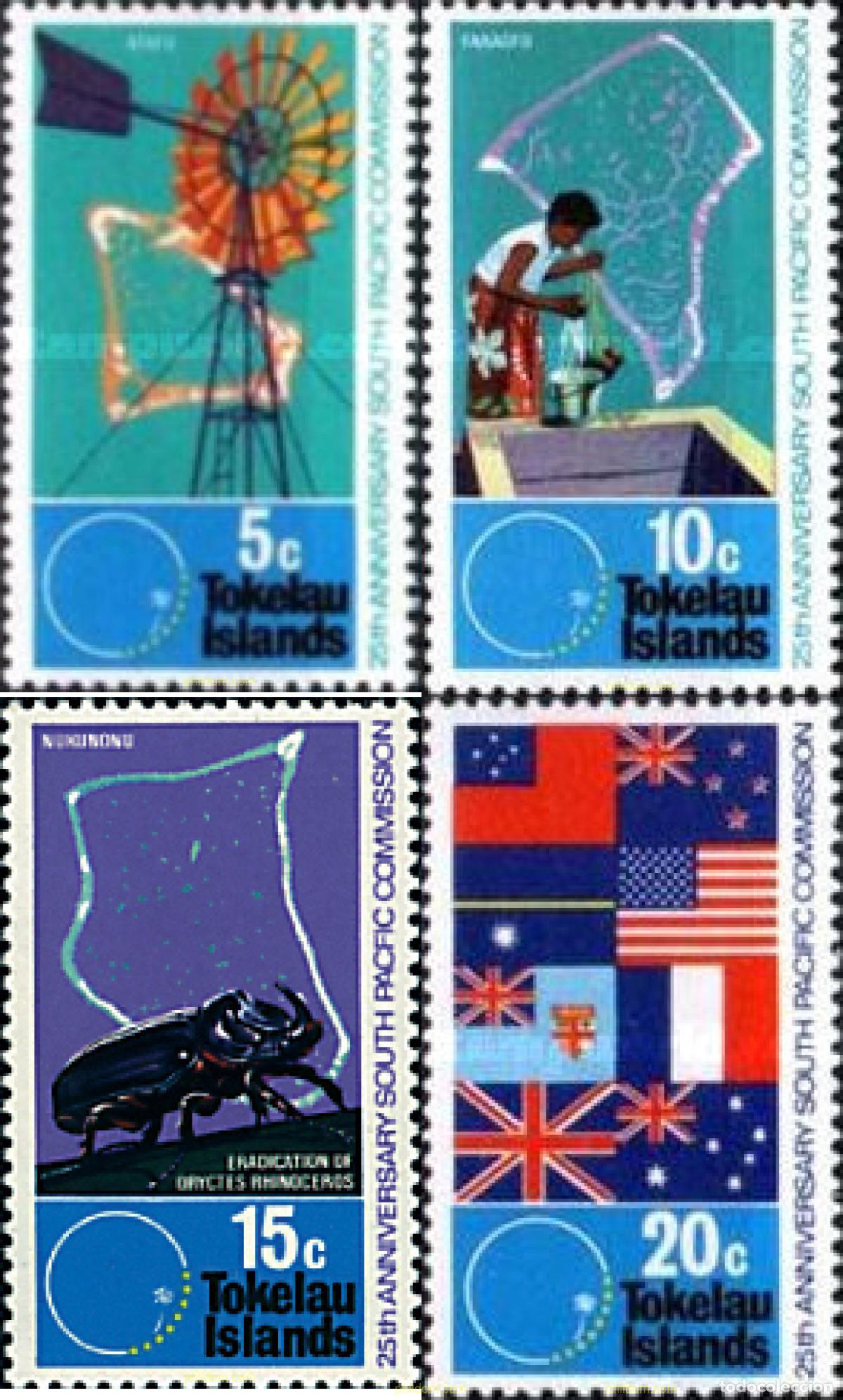 Sellos: 45580 MNH TOKELAU 1972 25 ANIVERSARIO DE LA COMISION DEL PACIFICO SUR