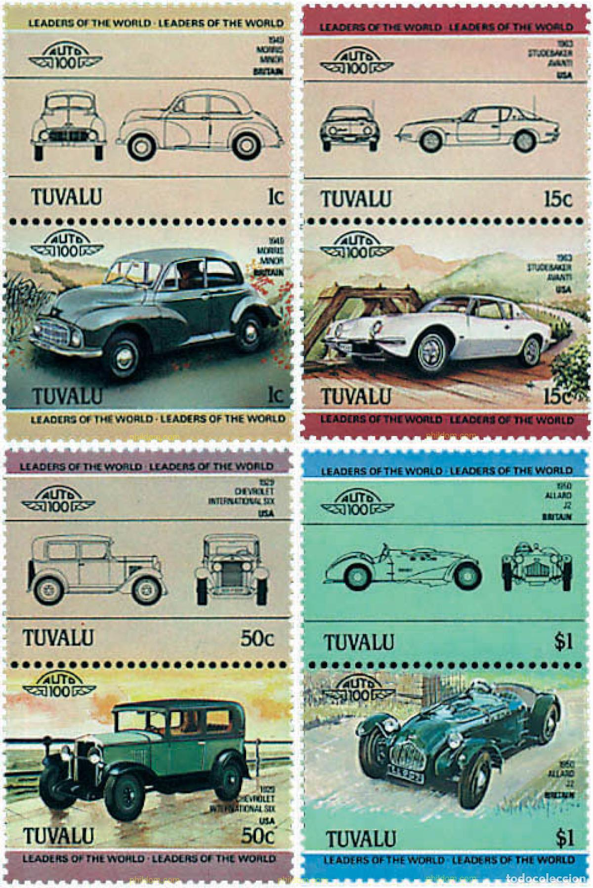 Sellos: 6755 MNH TUVALU 1984 AUTOMOVILES