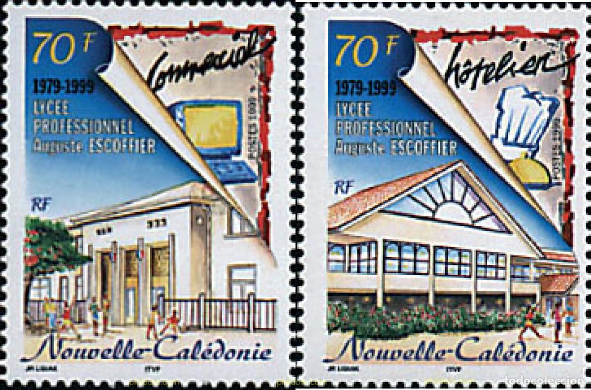 Sellos: 40746 MNH NUEVA CALEDONIA 1999 20 ANIVERSARIO DEL LICEO PROFESIONAL AUGUSTE ESCOFFIER