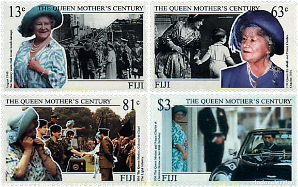 Sellos: 40942 MNH FIJI 1999 HOMENAJE A LA REINA MADRE