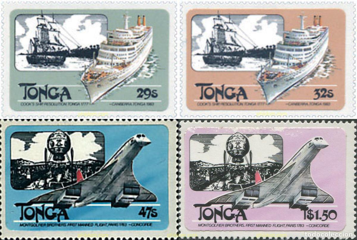Sellos: 683225 MNH TONGA 1983 RETROSPECTIVA DE LOS TRANSPORTES AEREOS Y MARITIMOS