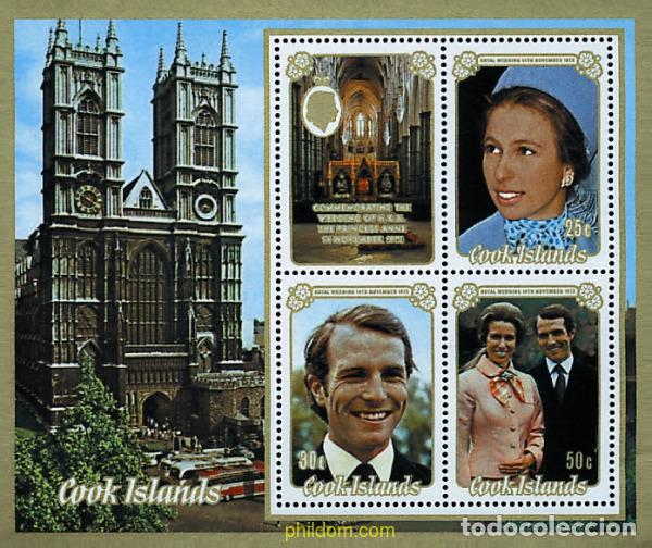 Sellos: 65551 MNH COOK Islas 1973 BODA DE LA PRINCESA ANA Y EL CAPITAN MARK PHILLIPS