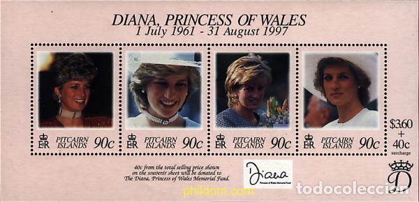 Sellos: 94296 MNH PITCAIRN Islas 1998 HOMENAJE A DIANA DE GALES