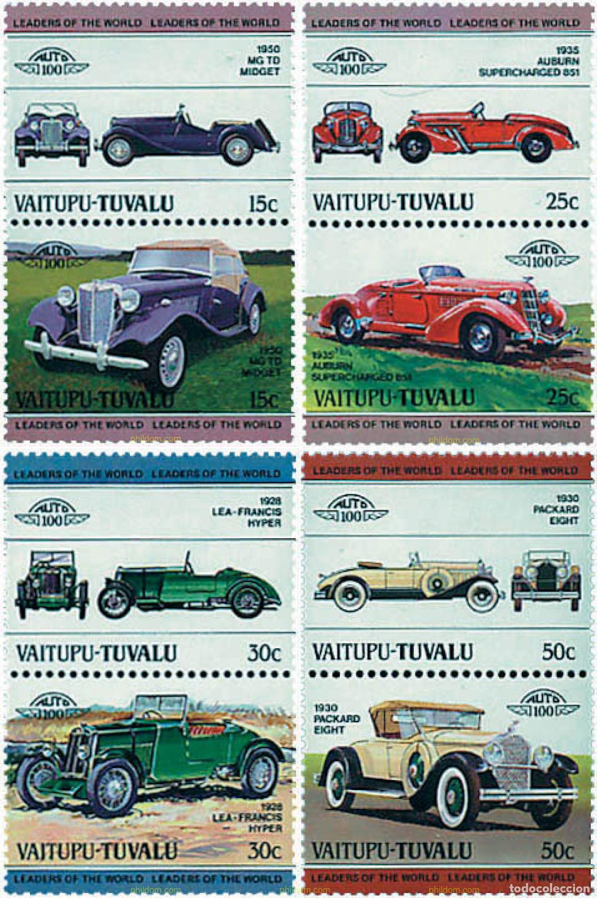 Sellos: 6775 MNH TUVALU. Vaitupu 1984 AUTOMOVILES