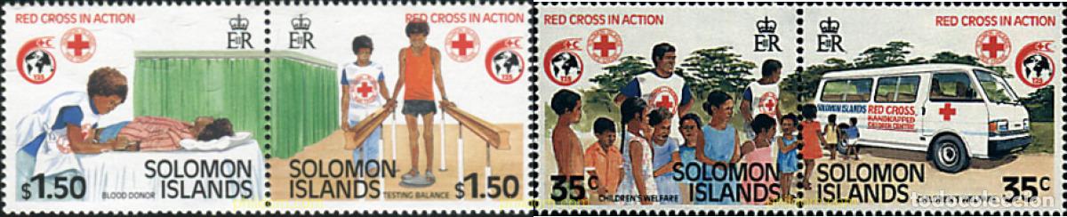 Sellos: 154763 MNH SALOMON 1989 125 ANIVERSARIO DE LA CRUZ ROJA