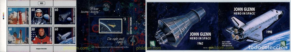 Sellos: 3066 MNH MARSHALL Islas 1998 LLEGADA DEL ASTRONAUTA JOHN GLENN