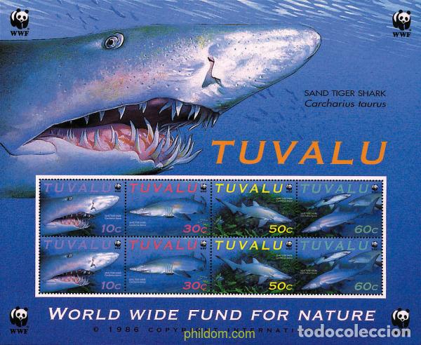 Sellos: 12711 MNH TUVALU 2000 PROTECCION DE LA NATURALEZA. CARCHARIUS TAURUS