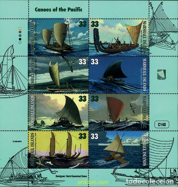 Sellos: 338108 MNH MARSHALL Islas 1999 CANOAS DEL PACIFICO - Foto 1