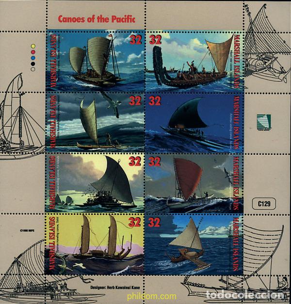 Sellos: 338109 MNH MARSHALL Islas 1998 CANOAS DEL PACIFICO