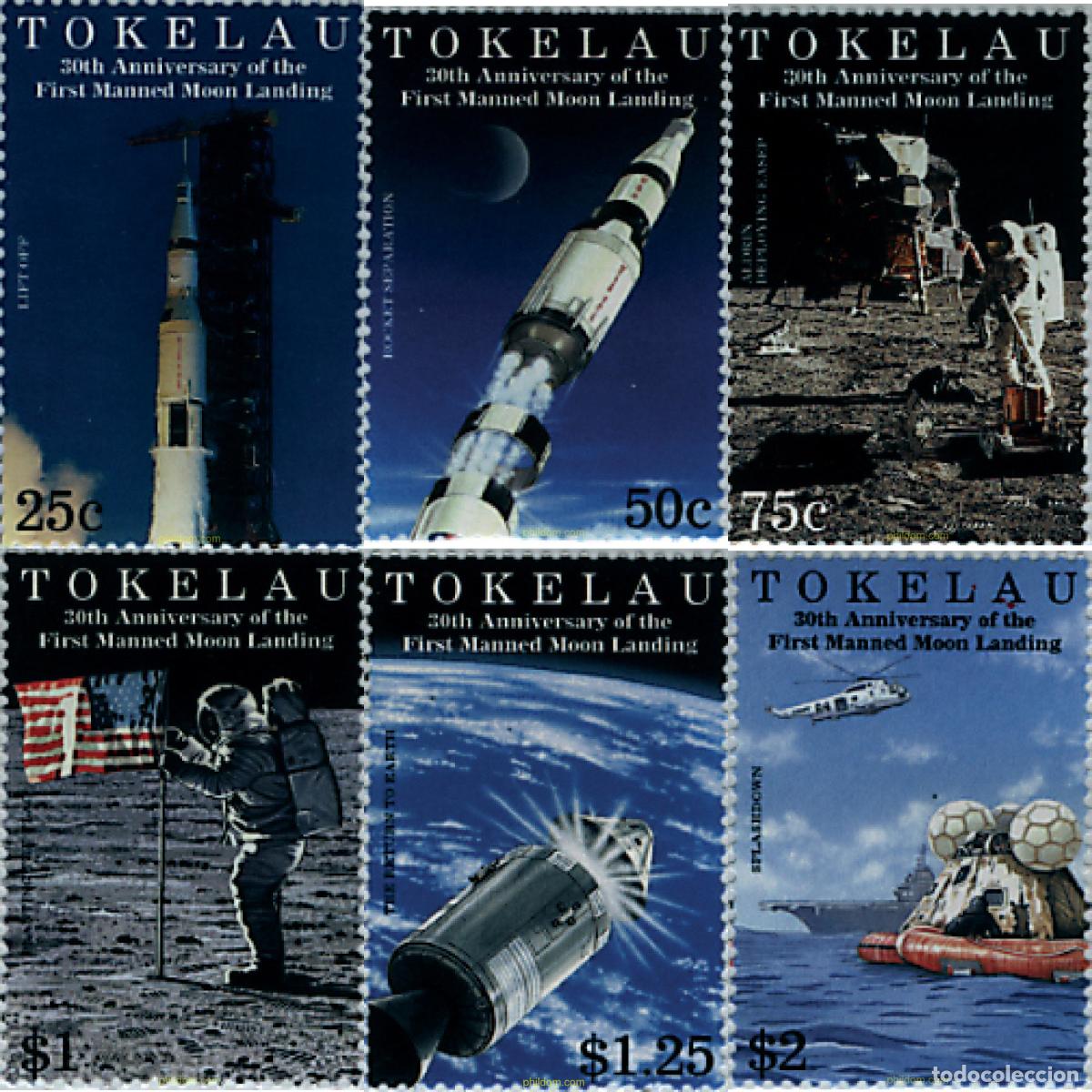 Sellos: 42700 MNH TOKELAU 1999 30 ANIVERSARIO DE LA LLEGADA DEL HOMBRE A LA LUNA